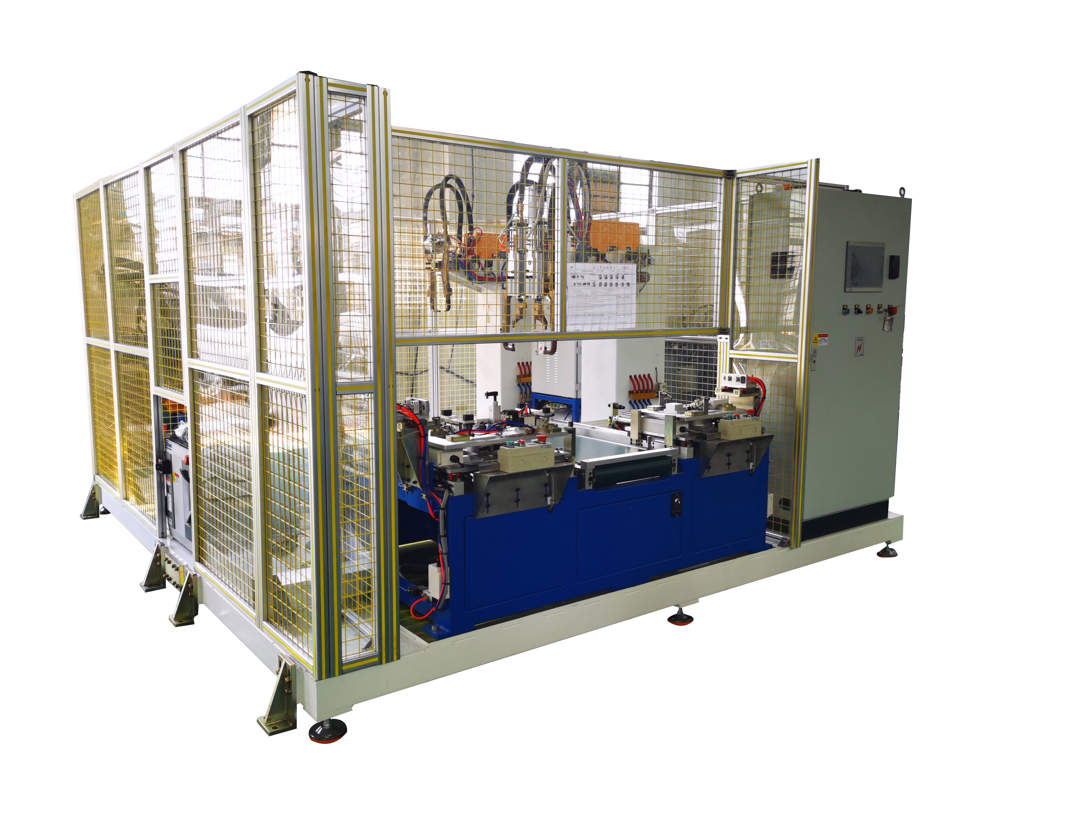 座椅支架自動(dòng)焊接工作站,重型卡車座椅支架自動(dòng)焊接線