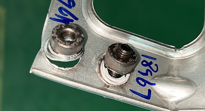 螺母焊接后測(cè)試結(jié)果