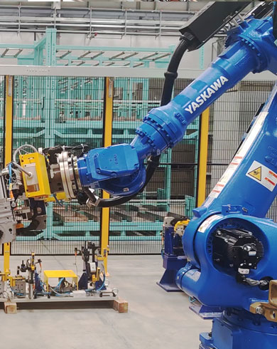 汽車防撞梁機(jī)器人螺母凸焊工作站